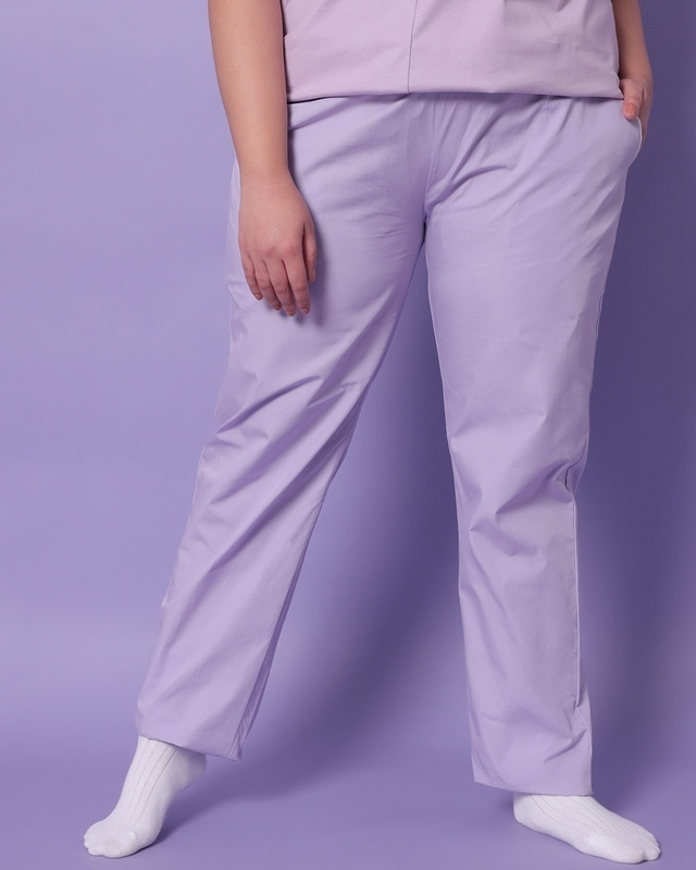 Shop Feel Good Lilac Plus Size Pyjama-Front