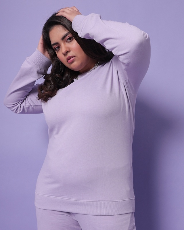 Shop Women's Purple Plus Size Sweatshirt-Front