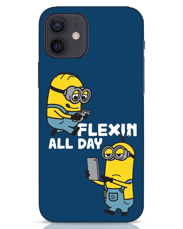 Flexin Minions Designer Hard Cover for Apple iPhone 12