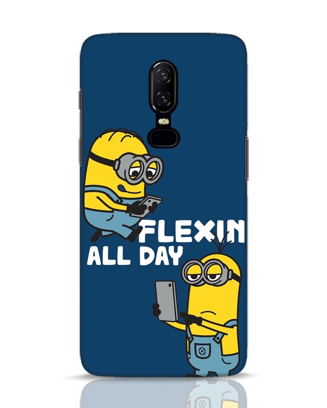 Shop Flexin Minions Designer Hard Cover for OnePlus 6-Front
