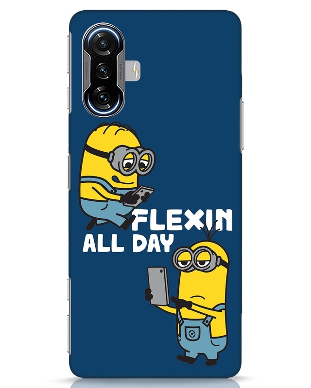 Shop Flexin Minions Designer Hard Cover for Xiaomi POCO F3 GT-Front