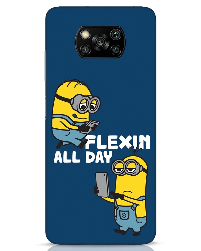 Shop Flexin Minions Designer Hard Cover for Xiaomi Poco X3 Pro-Front