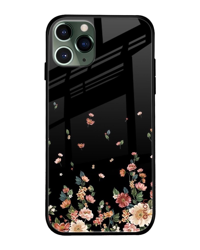 Shop Floating Floral Print Premium Glass Case for Apple iPhone 11 Pro (Shock Proof, Scratch Resistant)-Front