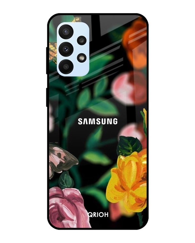 Shop Floral Printed Premium Glass Cover For  A23(Impact Resistant, Matte Finish)-Front