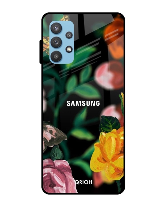 Shop Floral Printed Premium Glass Cover For  A52(Impact Resistant, Matte Finish)-Front