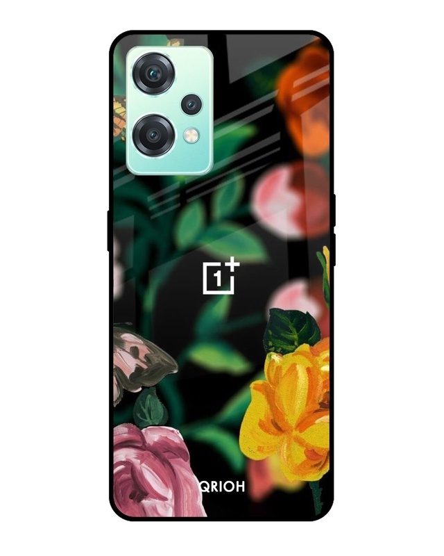 Shop Floral Printed Premium Glass Cover For OnePlus Nord CE 2 Lite 5G (Impact Resistant, Matte Finish)-Front