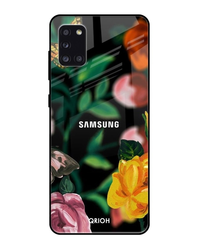 Shop Floral Printed Premium Glass Cover For Samsung Galaxy A31(Impact Resistant, Matte Finish)-Front