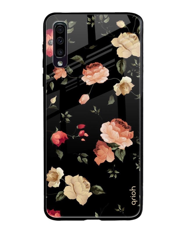 Shop Floral Printed Premium Glass Cover For Samsung Galaxy A70(Impact Resistant, Matte Finish)-Front
