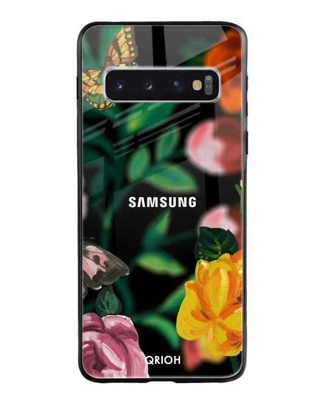 Shop Floral Printed Premium Glass Cover For Samsung Galaxy S10(Impact Resistant, Matte Finish)-Front