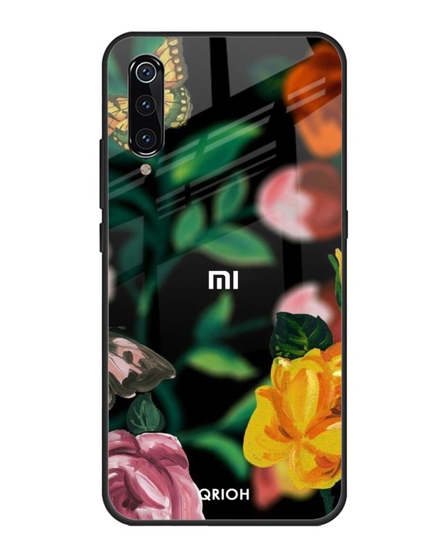 Shop Floral Printed Premium Glass Cover For Xiaomi Mi A3 (Impact Resistant, Matte Finish)-Front