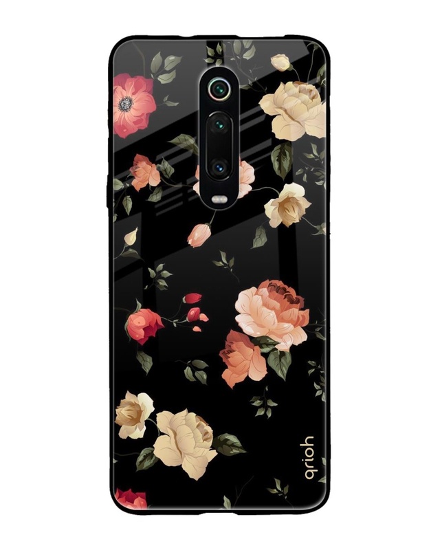 Shop Floral Printed Premium Glass Cover For Xiaomi Redmi K20 Pro (Impact Resistant, Matte Finish)-Front