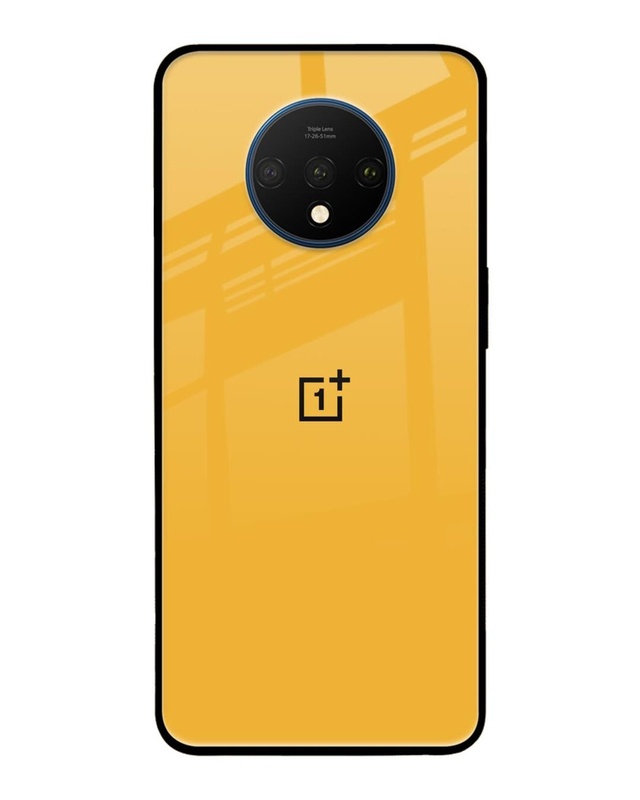 Shop Fluorescent Yellow Premium Glass Case for OnePlus 7T(Shock Proof, Scratch Resistant)-Front