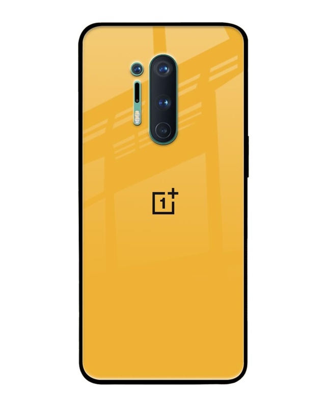 Shop Fluorescent Yellow Premium Glass Case for OnePlus 8 Pro(Shock Proof, Scratch Resistant)-Front