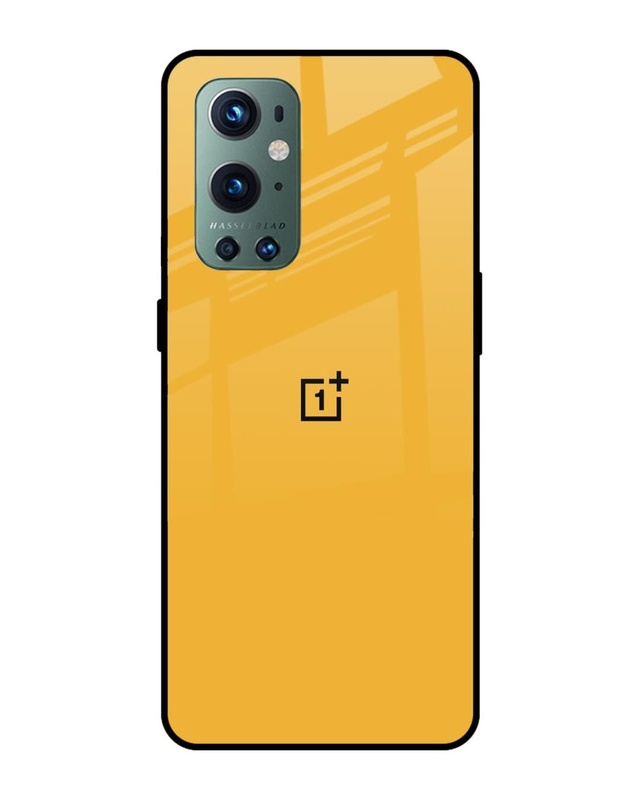 Shop Fluorescent Yellow Premium Glass Case for OnePlus 9 Pro(Shock Proof, Scratch Resistant)-Front