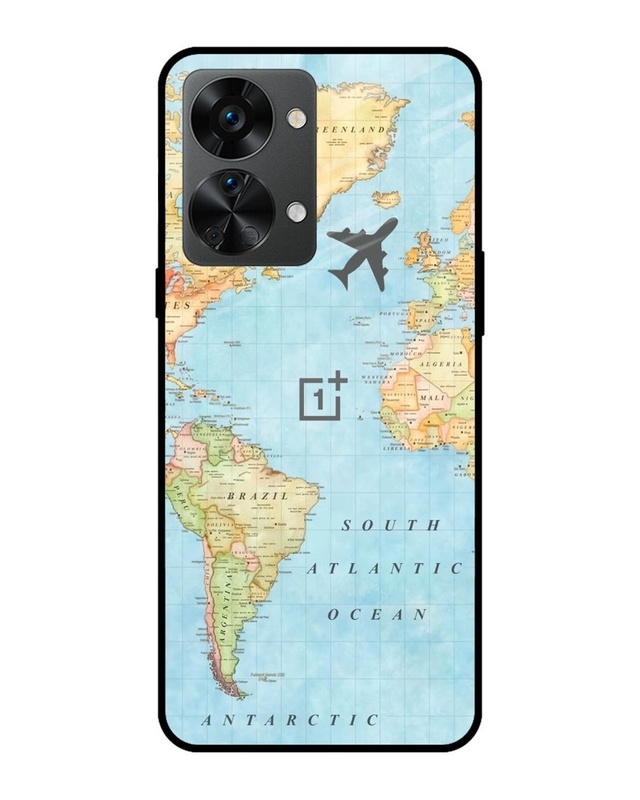 Shop Fly Around The World Premium Glass Case for OnePlus Nord 2T 5G (Shock Proof, Scratch Resistant)-Front