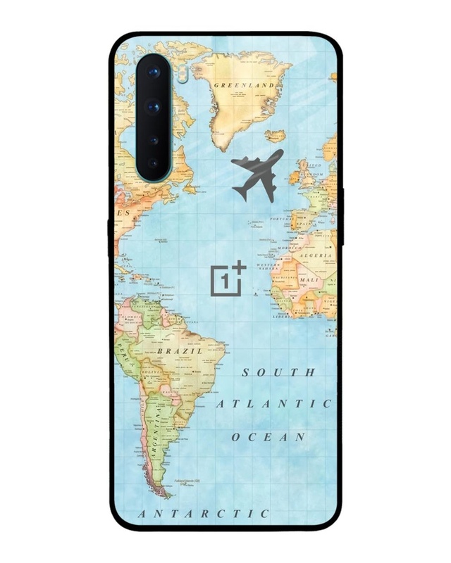 Shop Fly Around The World Premium Glass Case for OnePlus Nord (Shock Proof, Scratch Resistant)-Front