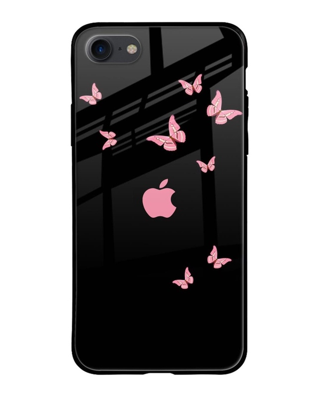 Shop Fly Butterfly Premium Glass Case for Apple iPhone SE 2020(Shock Proof, Scratch Resistant)-Front