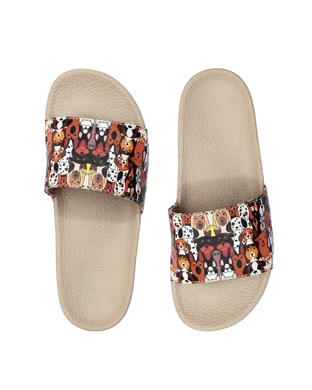 Shop FREECO Women's Dogs N Cats Print Slippers-Front
