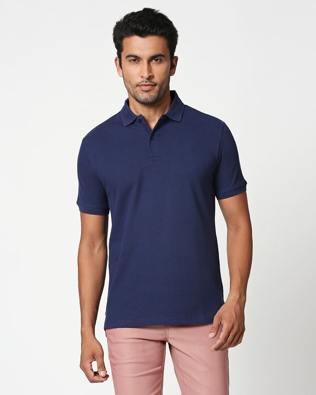 Shop French Navy Classic Polo-Front