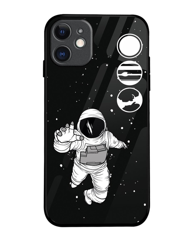 Fun Astronaut Premium Glass Cover for Apple iPhone 11-Front Bewakoof Shop Fun Astronaut Premium Glass Cover for Apple iPhone 11-Front