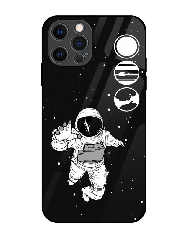 Shop Fun Astronaut Premium Glass Cover for Apple Iphone 12 Pro-Front