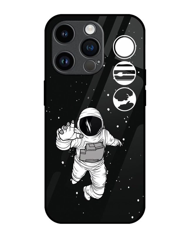 Shop Fun Astronaut Premium Glass Cover for Apple iPhone 14 Pro-Front