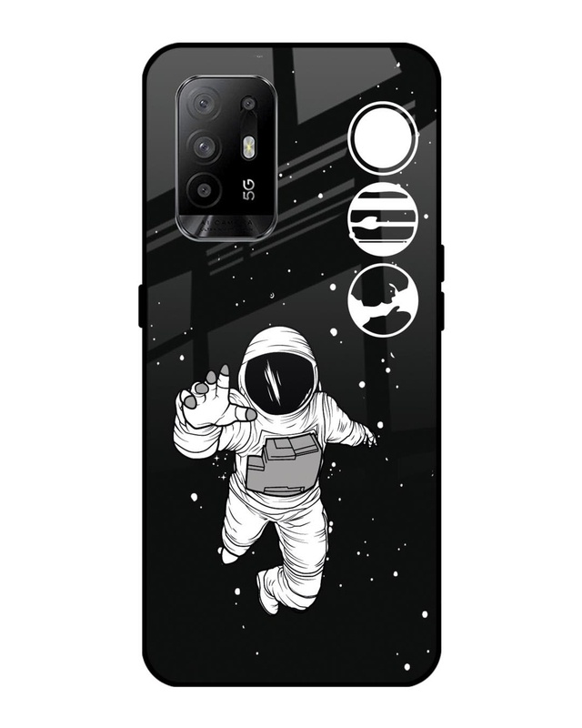 Shop Fun Astronaut Premium Glass Cover for Oppo F19 Pro Plus-Front