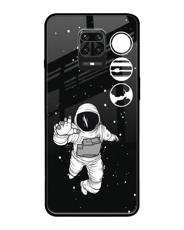 Shop Fun Astronaut Premium Glass Cover for Redmi Note 9 Pro Max-Front