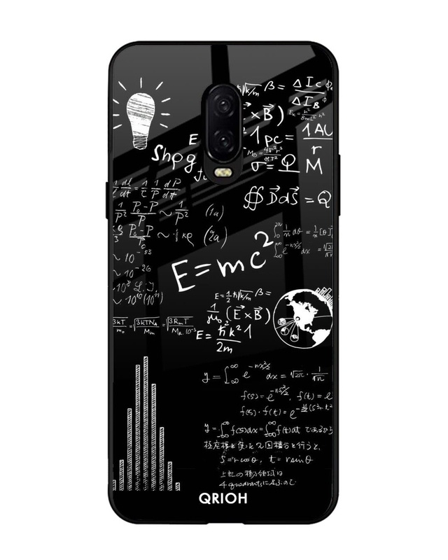 Shop Funny Math Premium Glass Case for OnePlus 6T (Shock Proof, Scratch Resistant)-Front
