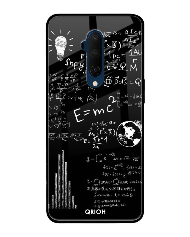 Shop Funny Math Premium Glass Case for OnePlus 7T Pro (Shock Proof, Scratch Resistant)-Front