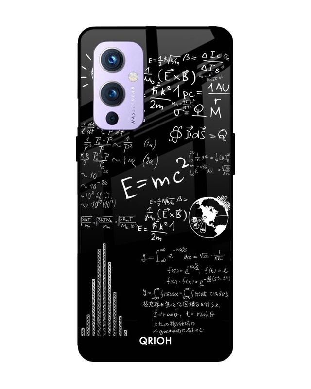 Shop Funny Math Premium Glass Case for OnePlus 9 (Shock Proof, Scratch Resistant)-Front