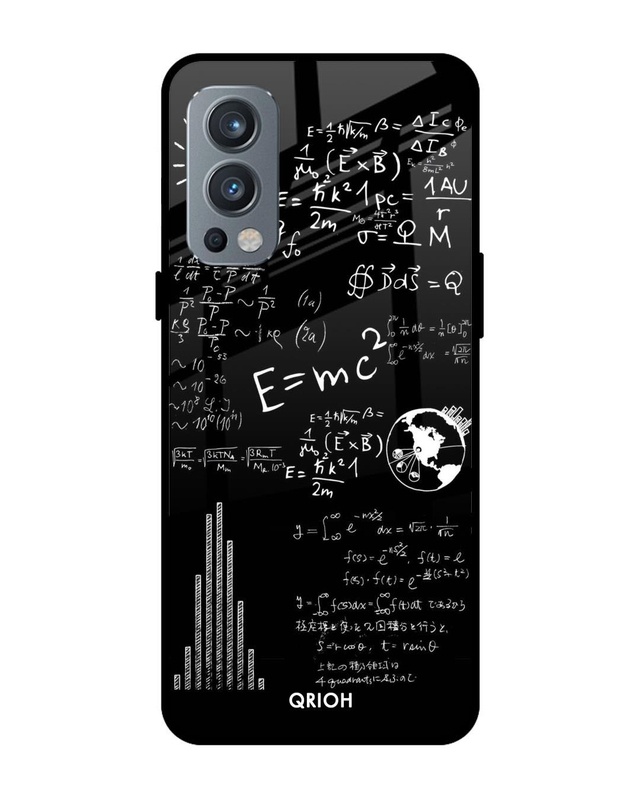 Shop Funny Math Premium Glass Case for OnePlus Nord 2 (Shock Proof, Scratch Resistant)-Front