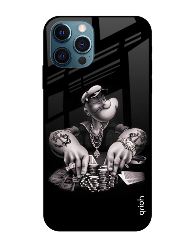 Shop Gambling Problem Printed Premium Glass Cover For iPhone 12 Pro (Impact Resistant, Matte Finish)-Front