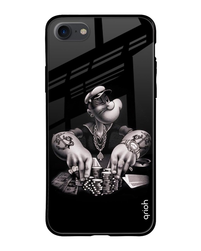 Shop Gambling Problem Printed Premium Glass Cover For iPhone 7 (Impact Resistant, Matte Finish)-Front