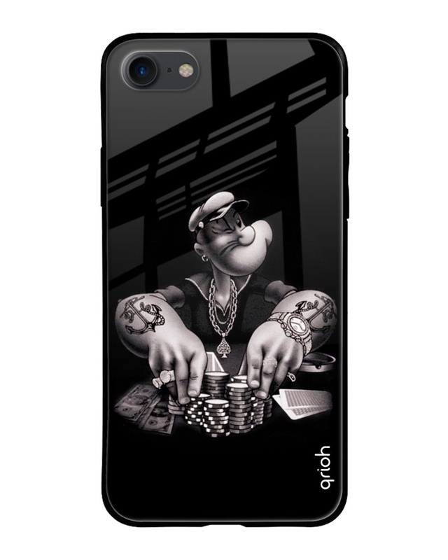 Shop Gambling Problem Printed Premium Glass Cover For iPhone SE 2020 (Impact Resistant, Matte Finish)-Front