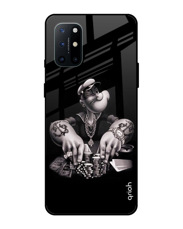 Shop Gambling Problem Printed Premium Glass Cover For OnePlus 8T (Impact Resistant, Matte Finish)-Front