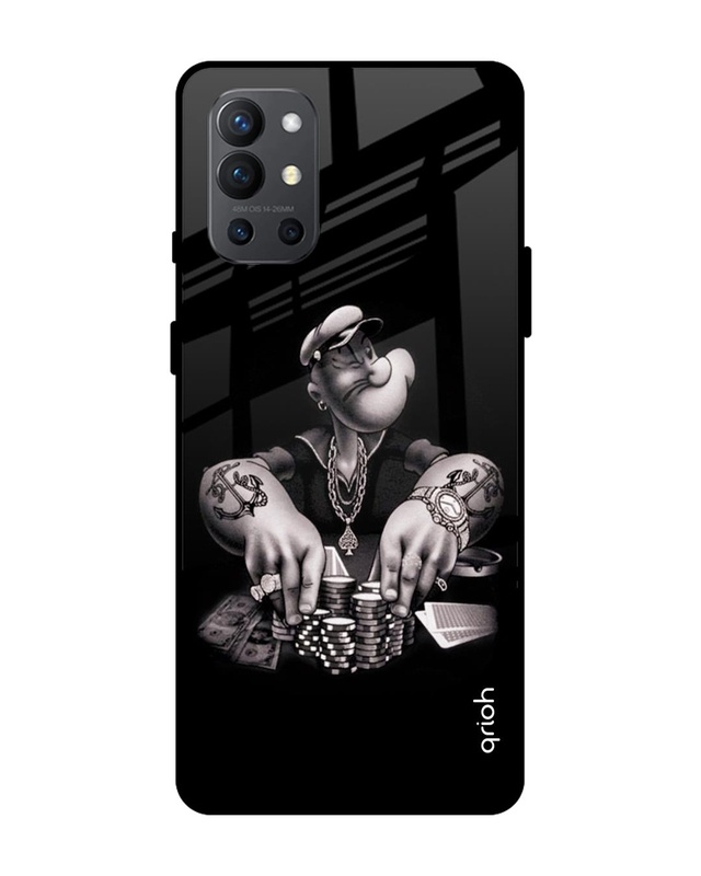 Shop Gambling Problem Printed Premium Glass Cover For OnePlus 9R (Impact Resistant, Matte Finish)-Front