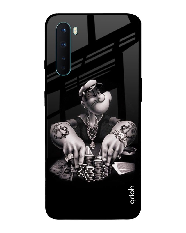 Shop Gambling Problem Printed Premium Glass Cover For OnePlus Nord (Impact Resistant, Matte Finish)-Front