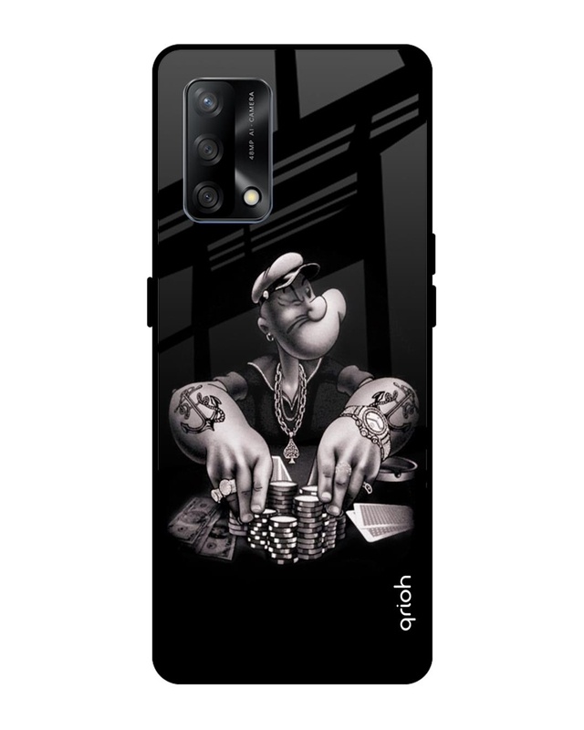 Shop Gambling Problem Printed Premium Glass Cover For Oppo F19 (Impact Resistant, Matte Finish)-Front