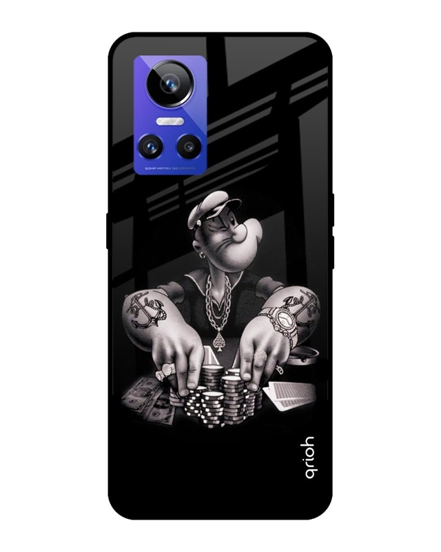 Shop Gambling Problem Printed Premium Glass Cover for Realme GT Neo 3 (Shock Proof, Scratch Resistant)-Front