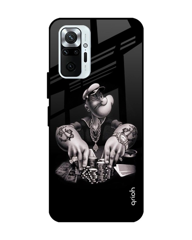 Shop Gambling Problem Printed Premium Glass Cover For Xiaomi Redmi Note 10 Pro (Matte Finish)-Front