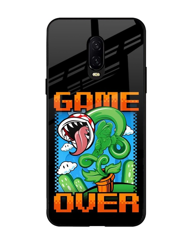 Shop Game Over Premium Glass Case for OnePlus 6T (Shock Proof, Scratch Resistant)-Front