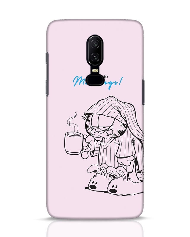 Shop Garfield Morning Designer Hard Cover for OnePlus 6-Front