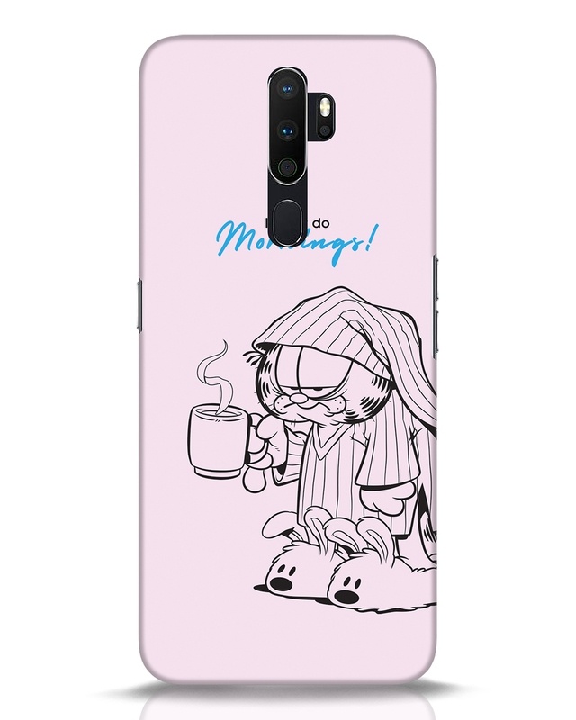 Shop Garfield Morning Designer Hard Cover for Oppo A5 2020-Front