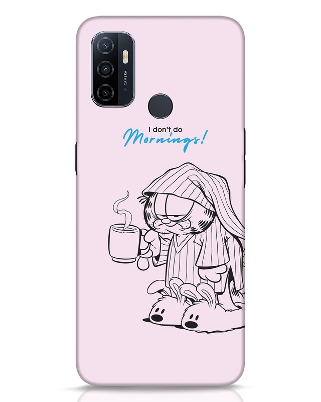 Shop Garfield Morning Designer Hard Cover for Oppo A53-Front