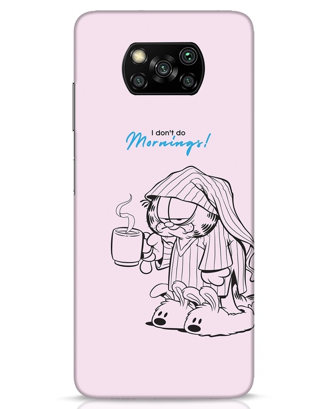 Shop Garfield Morning Designer Hard Cover for Xiaomi Poco X3 Pro-Front