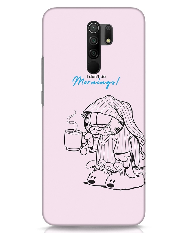 Shop Garfield Morning Designer Hard Cover for Xiaomi Redmi 9 Prime-Front