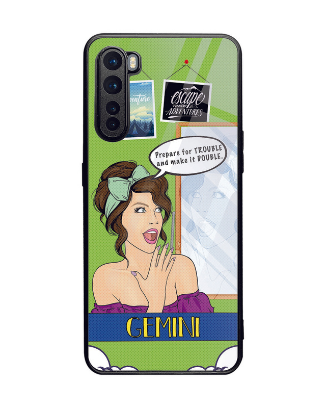 Shop Gemini Zodiac Premium Glass Cover for OnePlus Nord-Front