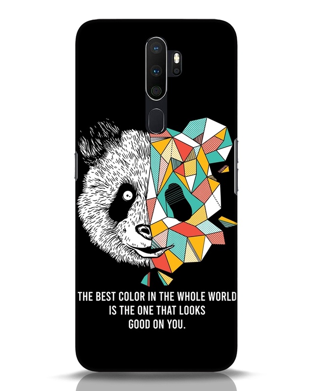 Shop Geometric Panda Designer Hard Cover for Oppo A5 2020-Front