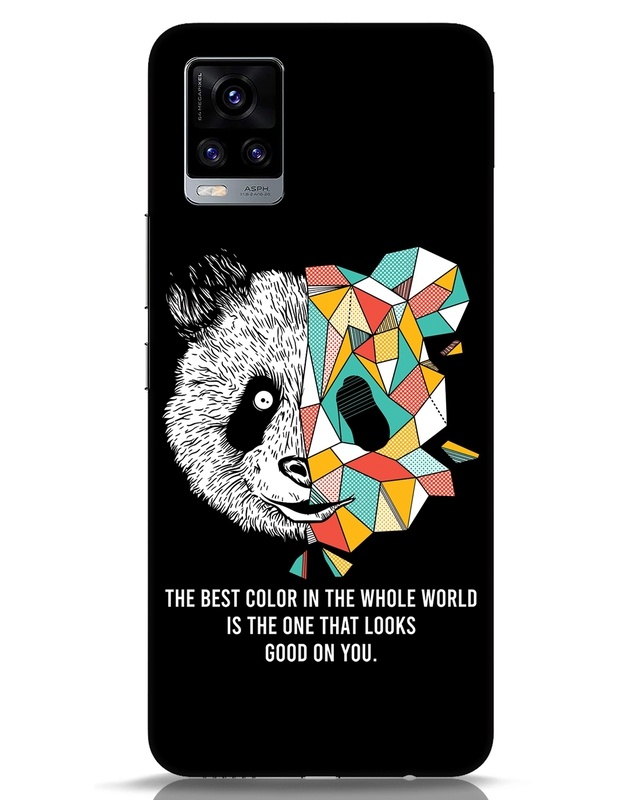 Shop Geometric Panda Designer Hard Cover for Vivo V20-Front
